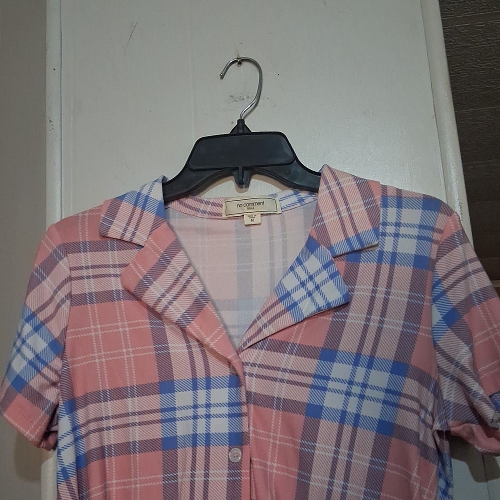 Bealls Pink and Blue Plaid Shirt
